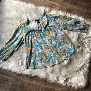 H&M Paisley Button Up Cotton Top